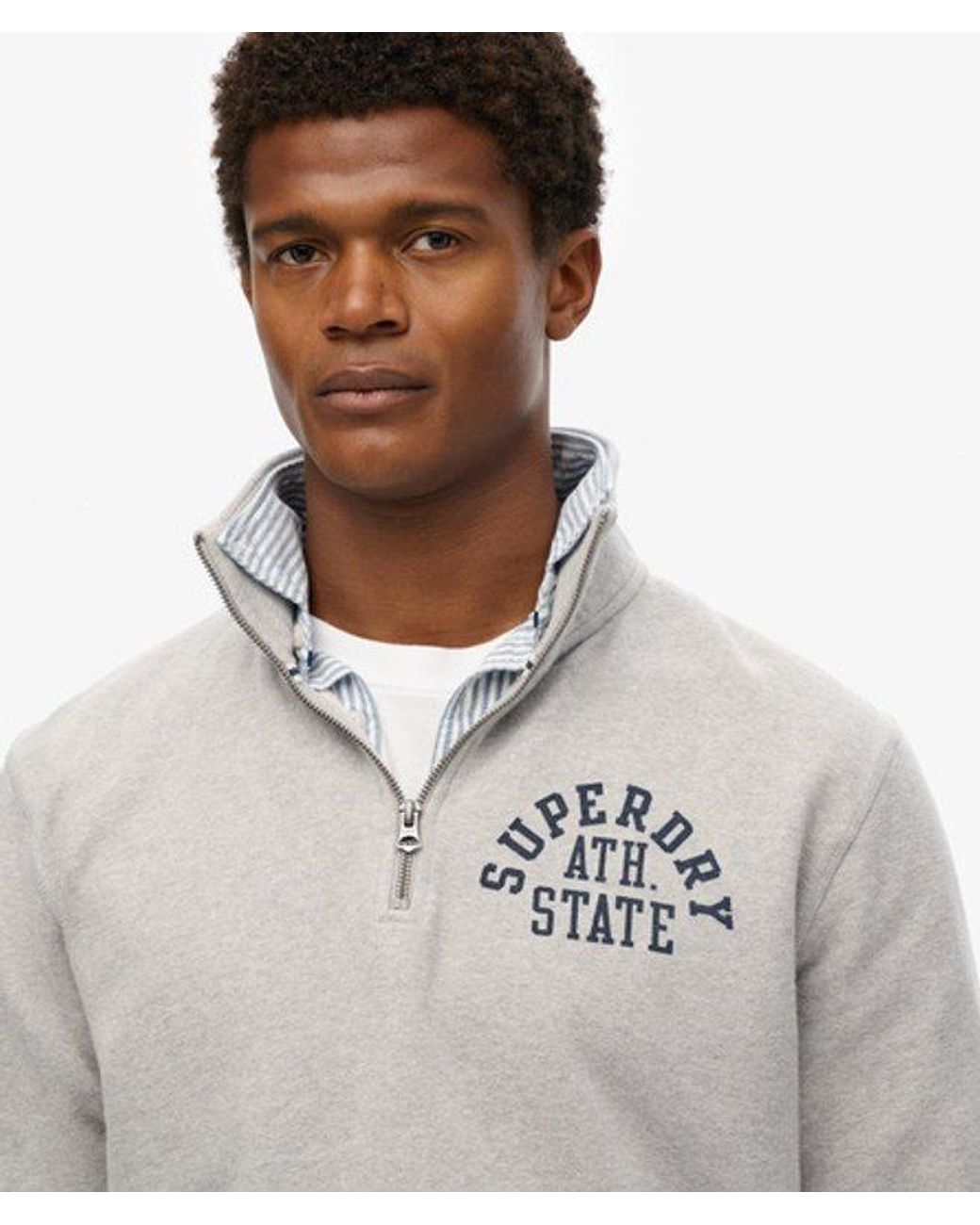 Superdry Gray & Co Athletic Essentials Half Zip Sweatshirt for men