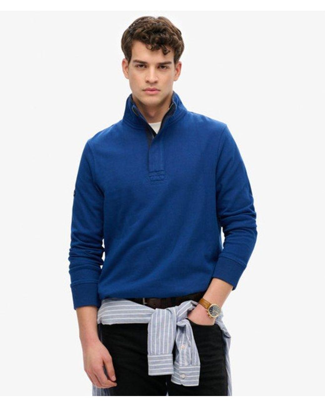Superdry Blue & Co Cotton Classics Jersey Half Zip Sweatshirt for men
