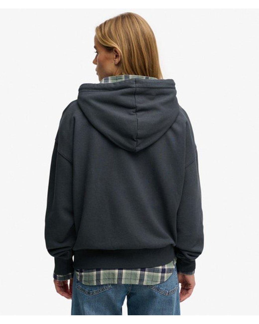 Superdry Blue & Co Luxe Casual Embroidered Relaxed Hoodie