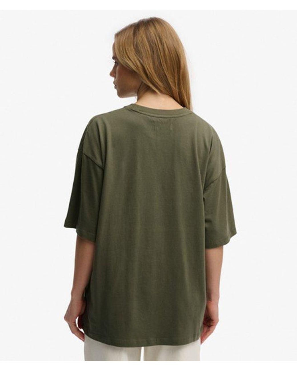 Superdry Green Tattoo Embellished Oversized T-Shirt