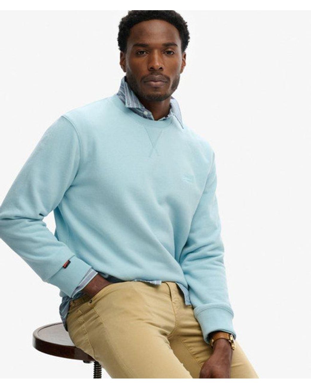 Superdry Blue & Co Essential Logo Crew Sweatshirt for men