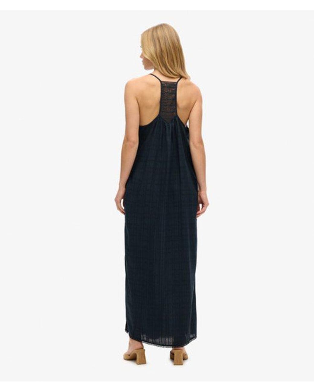 Superdry Blue & Co Lace Halter Maxi Beach Dress