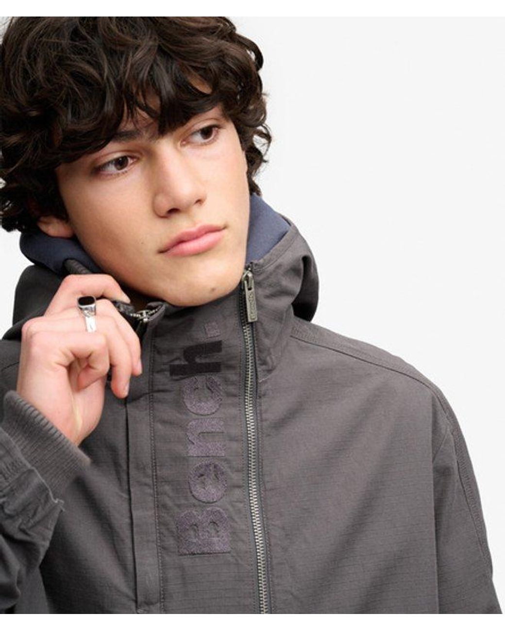 Superdry Gray Bench X & Co Bench Hooded Ripstop Jacket for men