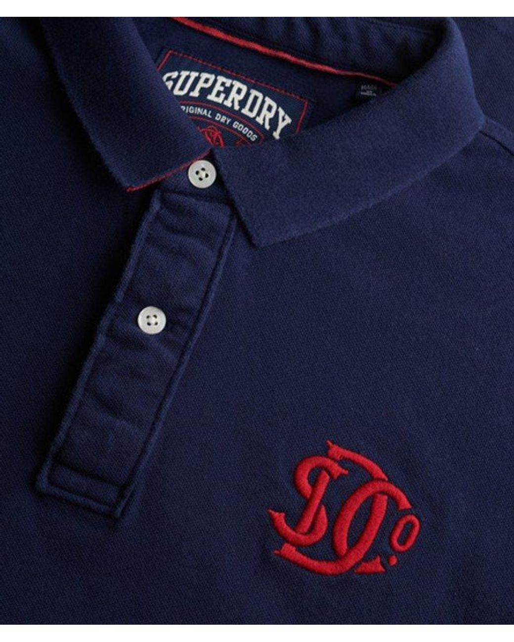 Superdry Blue & Co Pique Monogram Polo Shirt for men