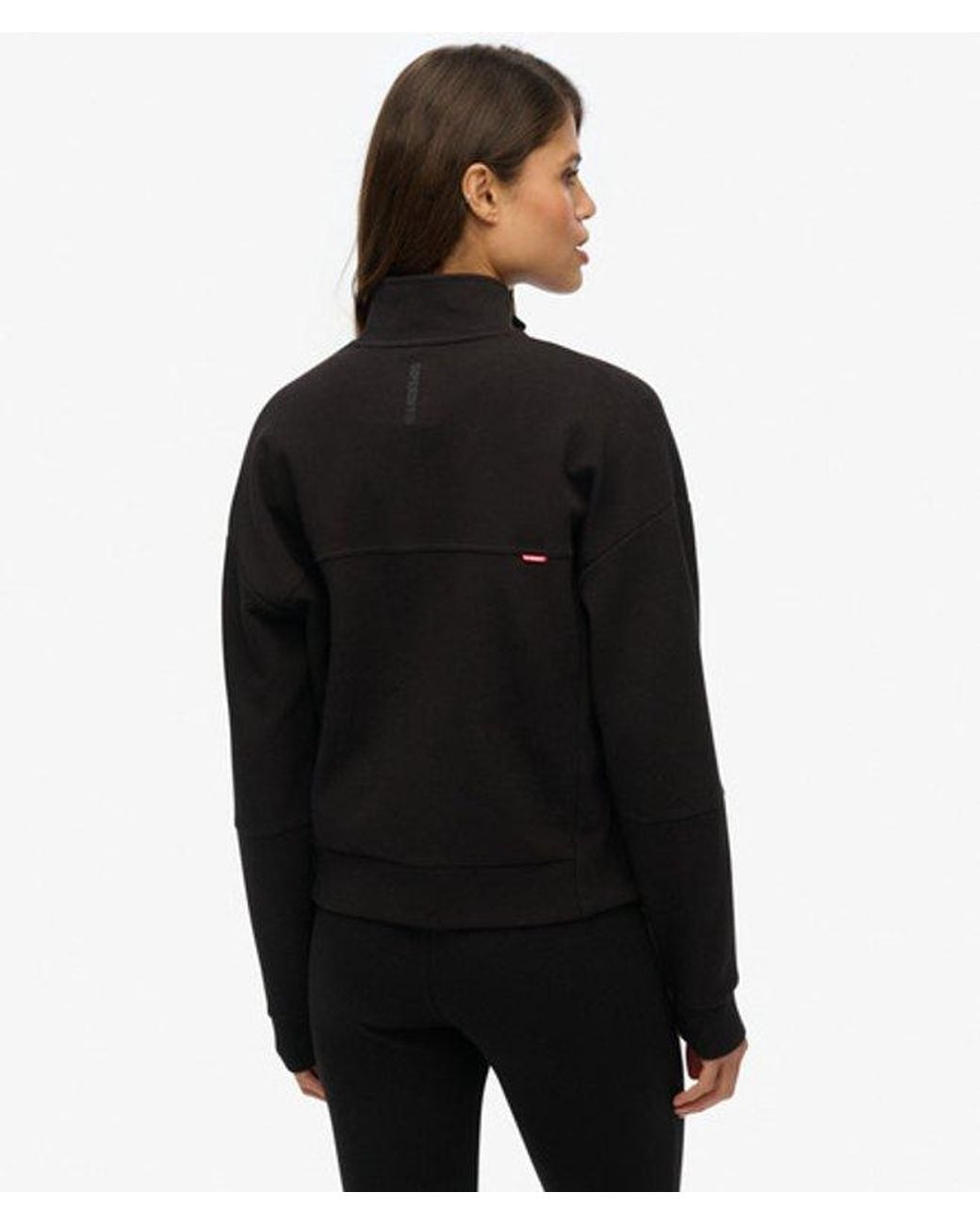 Superdry Black & Co Active Tech Logo Relaxed Half Zip Sweatshirt