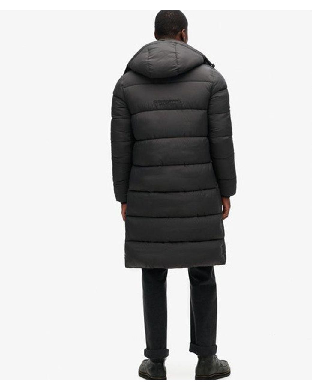 Superdry Black & Co Ripstop Long Puffer Coat for men