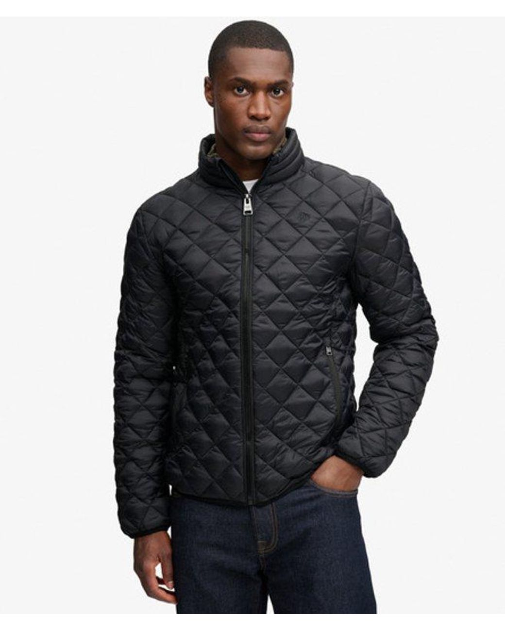 Superdry Black & Co Diamond Quilt Fuji Jacket for men