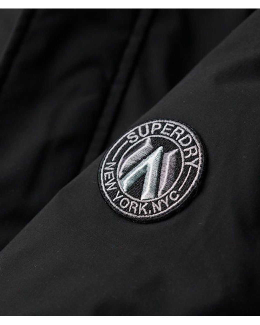 Superdry Black & Co Classic Logo Badge City Padded Bomber Jacket