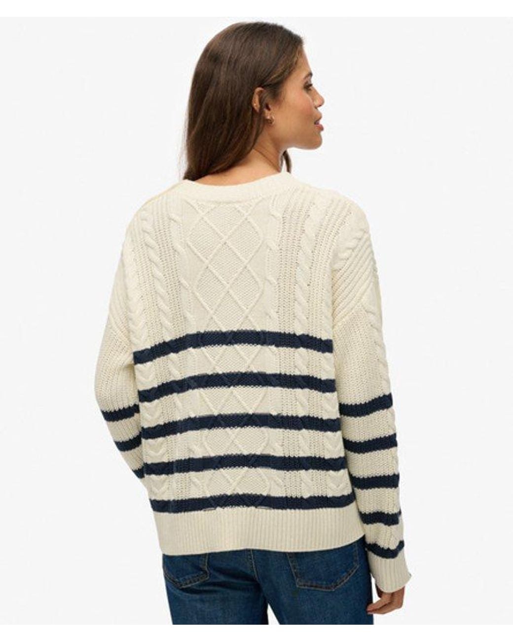 Superdry White & Co Cable Crew Neck Jumper