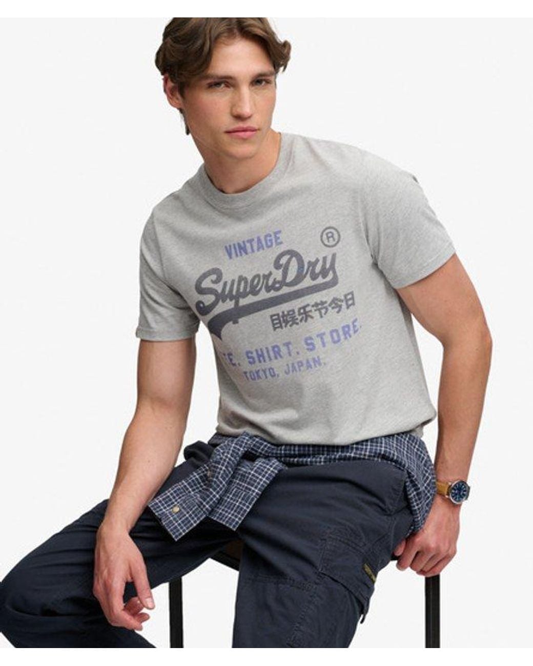Superdry Gray & Co Vintage Logo Heritage Relaxed T-shirt for men