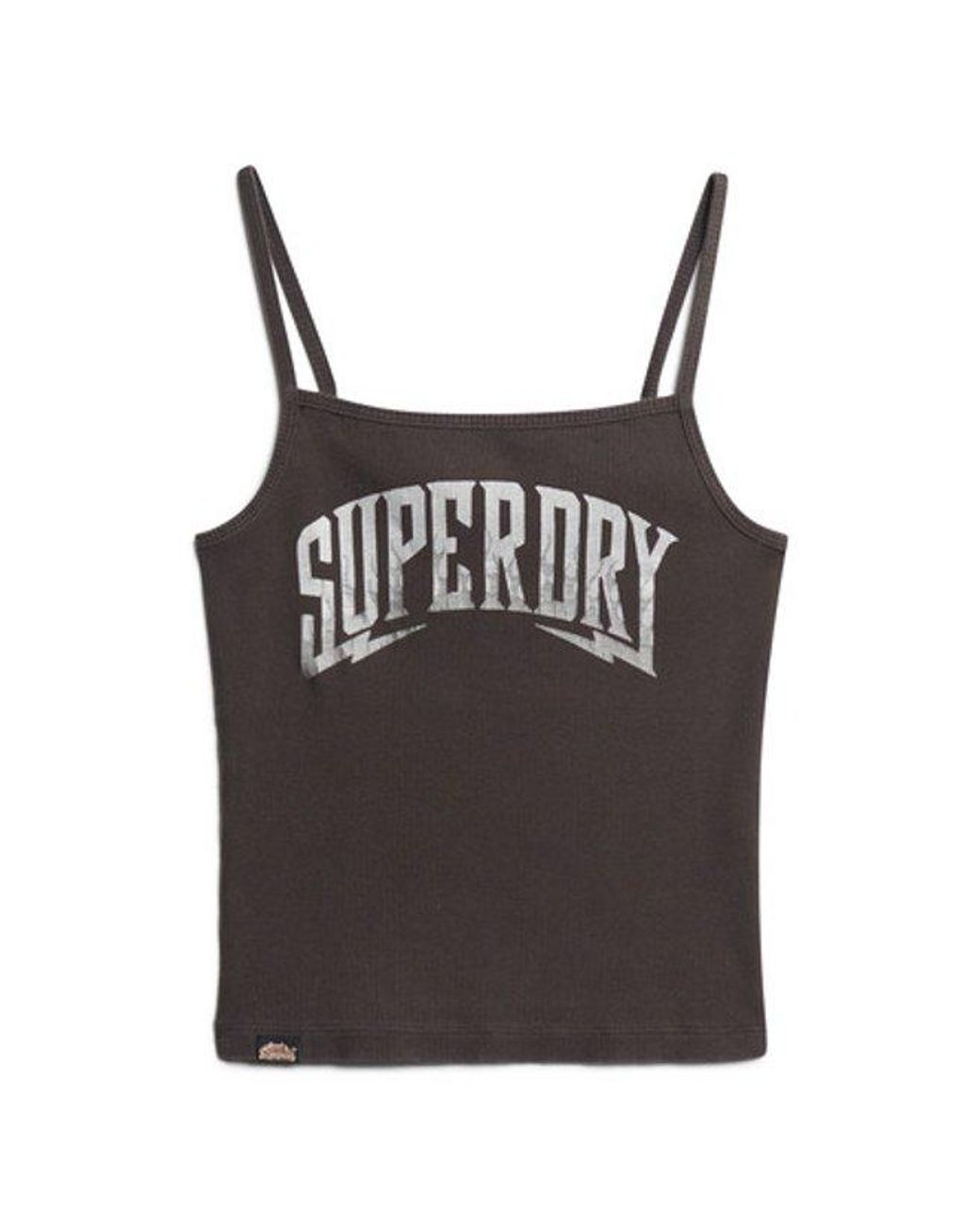Superdry Black & Co Ladies Retro Rocker Graphic Rib Cami Top