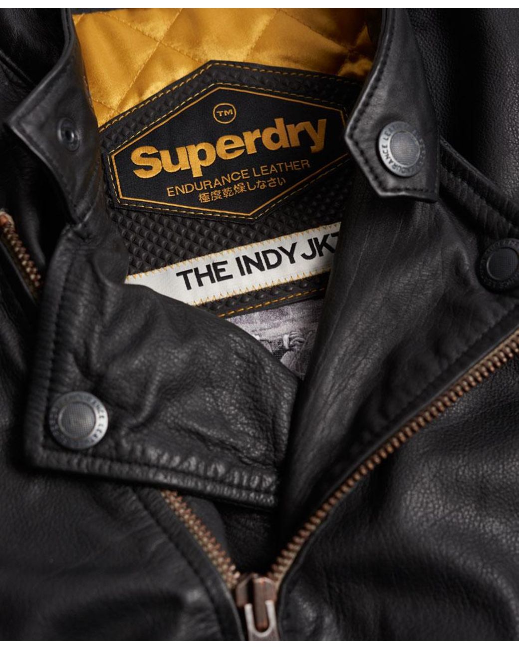 Superdry Endurance Indy Leather Jacket in Black for Men | Lyst