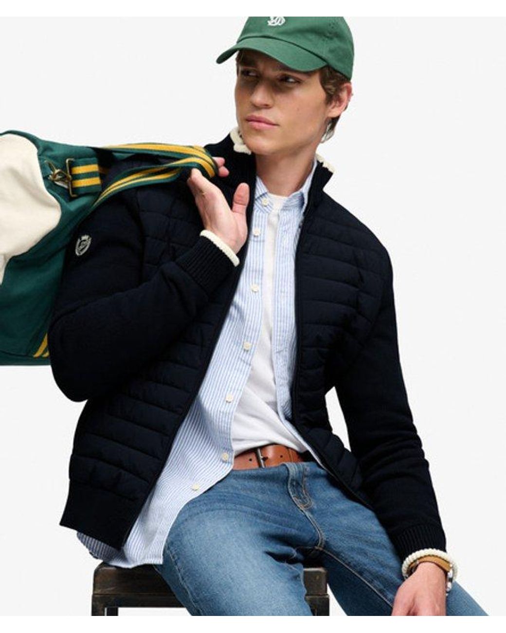 Superdry Blue & Co Straight Baffle Hybrid Jacket for men