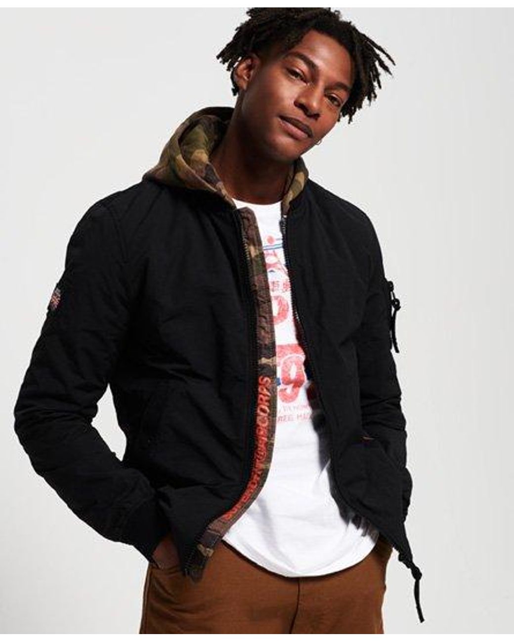 superdry hooded bomber jacket
