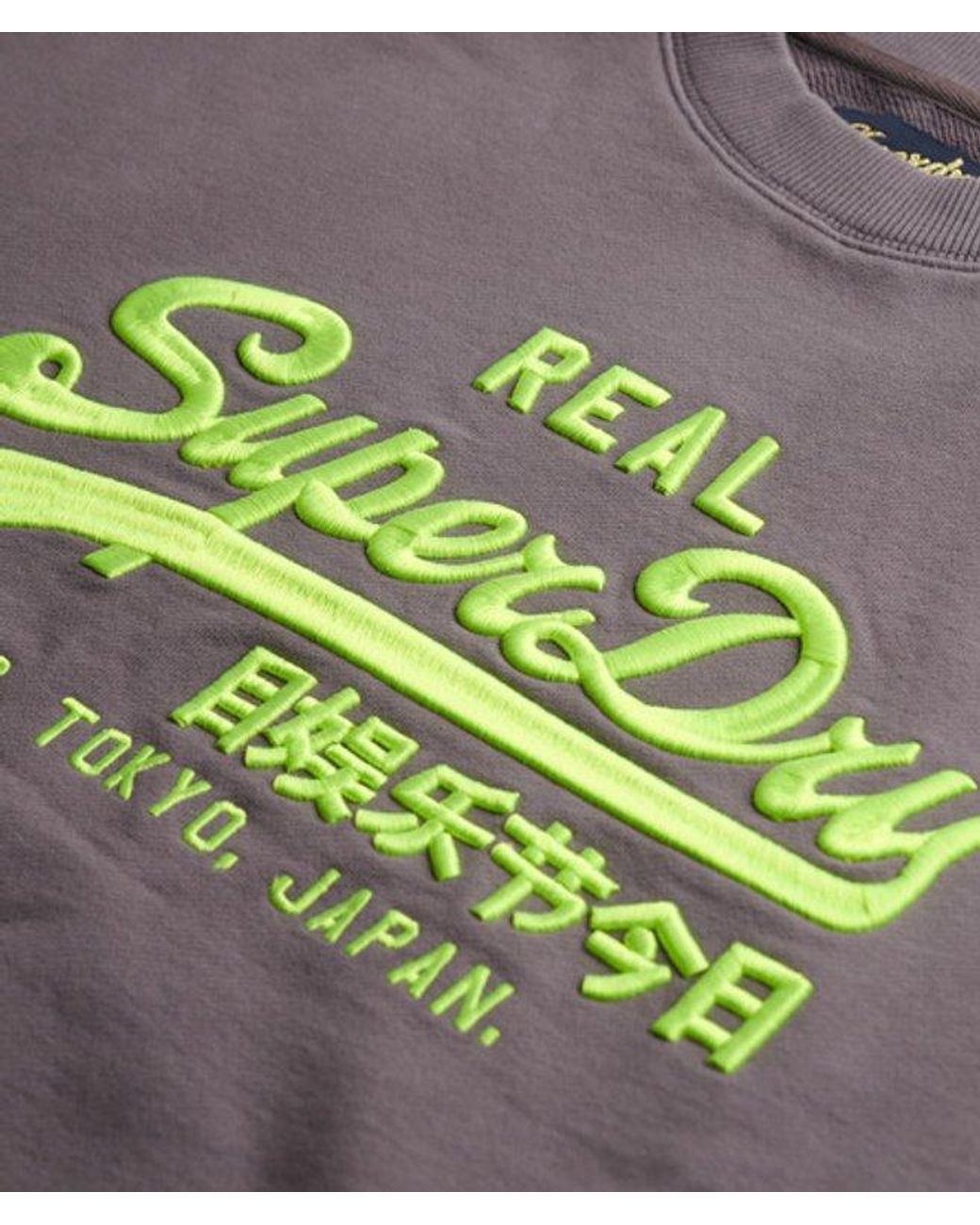 Superdry Gray & Co Vintage Logo Neon Loose Crew