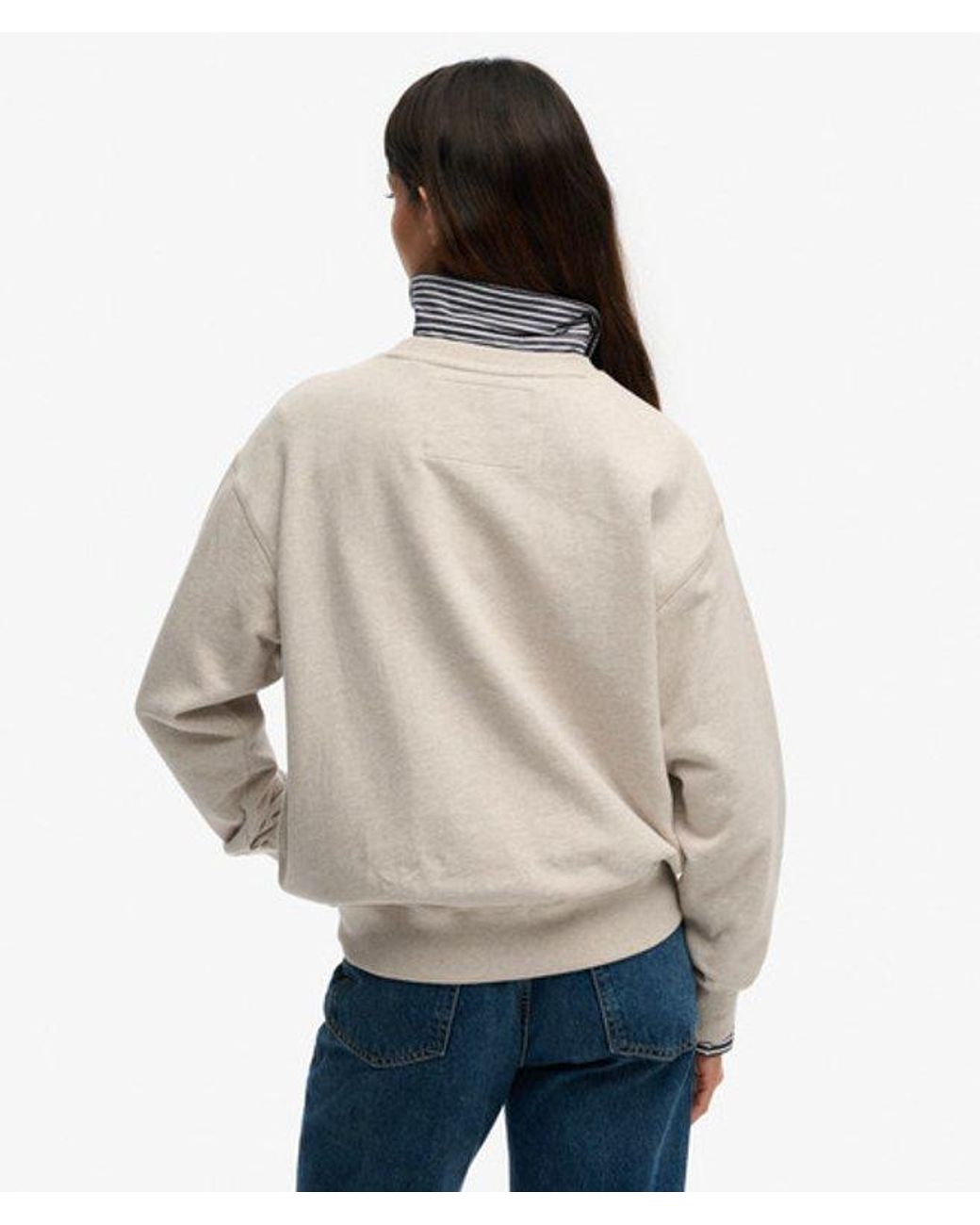 Superdry Gray & Co Beach Club Loose Crew Sweatshirt