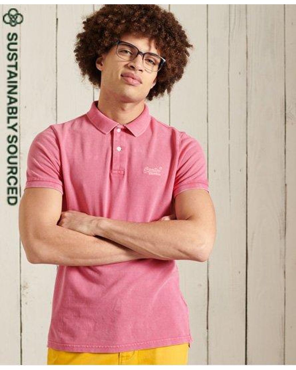 superdry pink polo