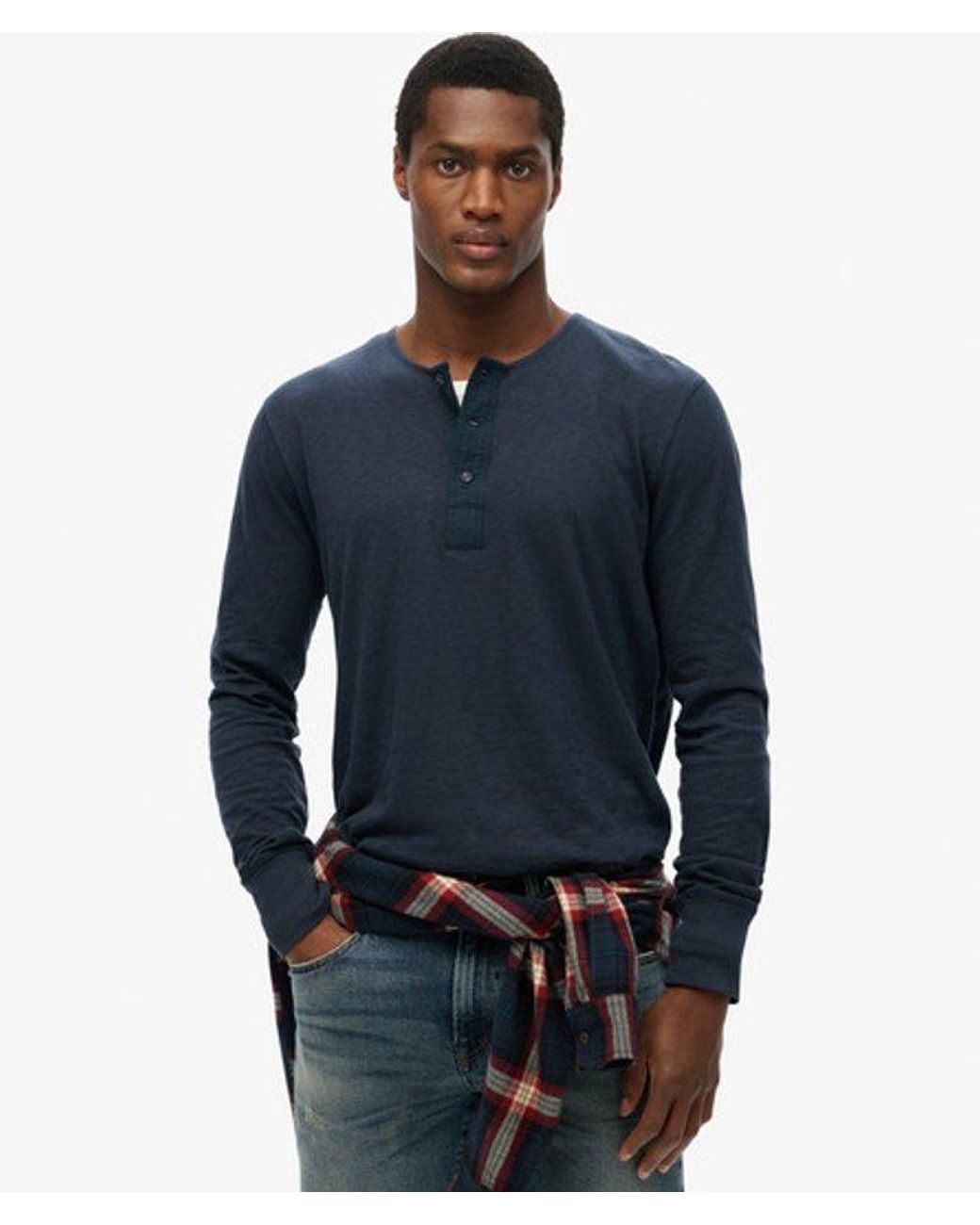 Superdry Blue & Co The Merchant Store - Henley Lightweight Top for men