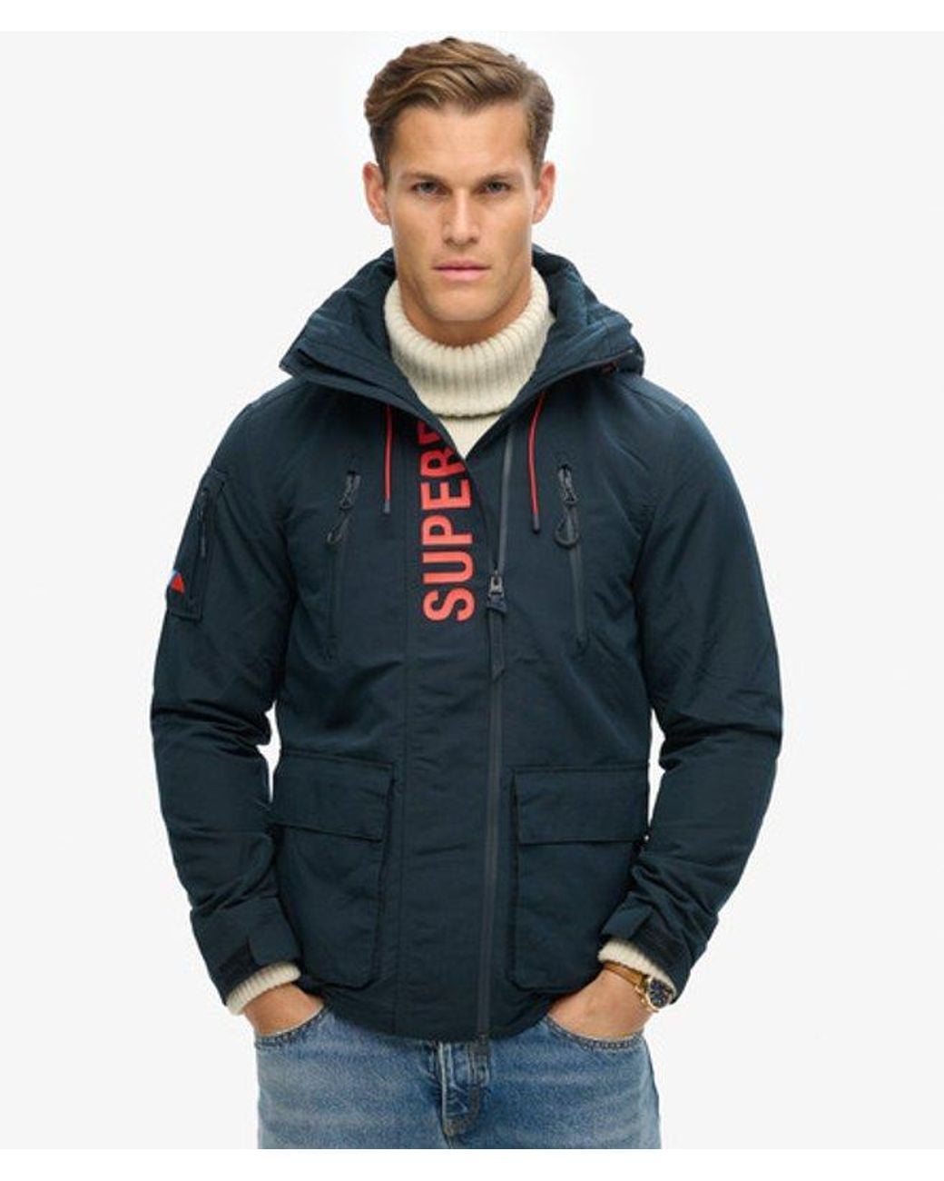 Superdry Blue & Co Embroidered Graphic Windcheater Jacket for men