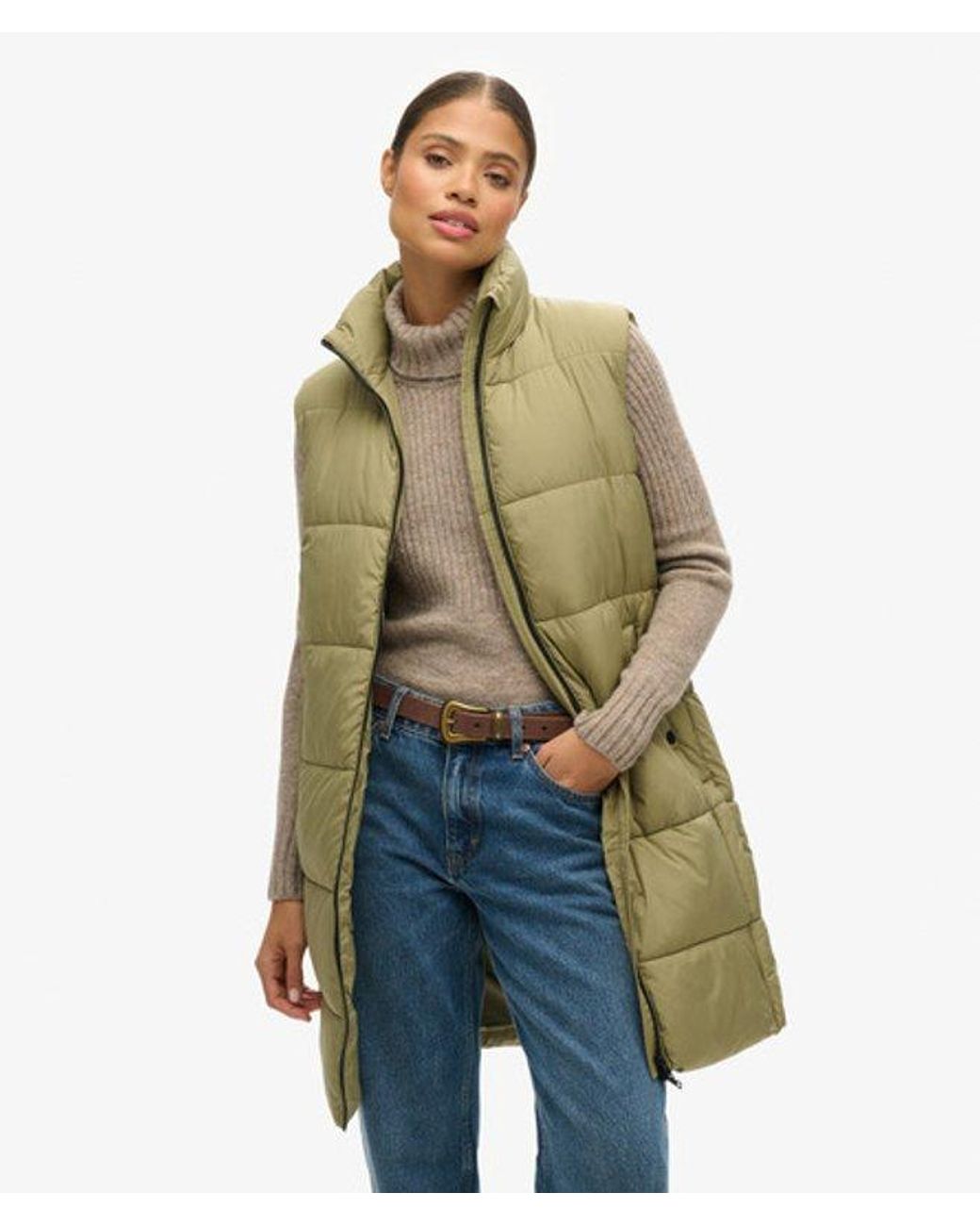 Superdry Green & Co Long Quilted Gilet