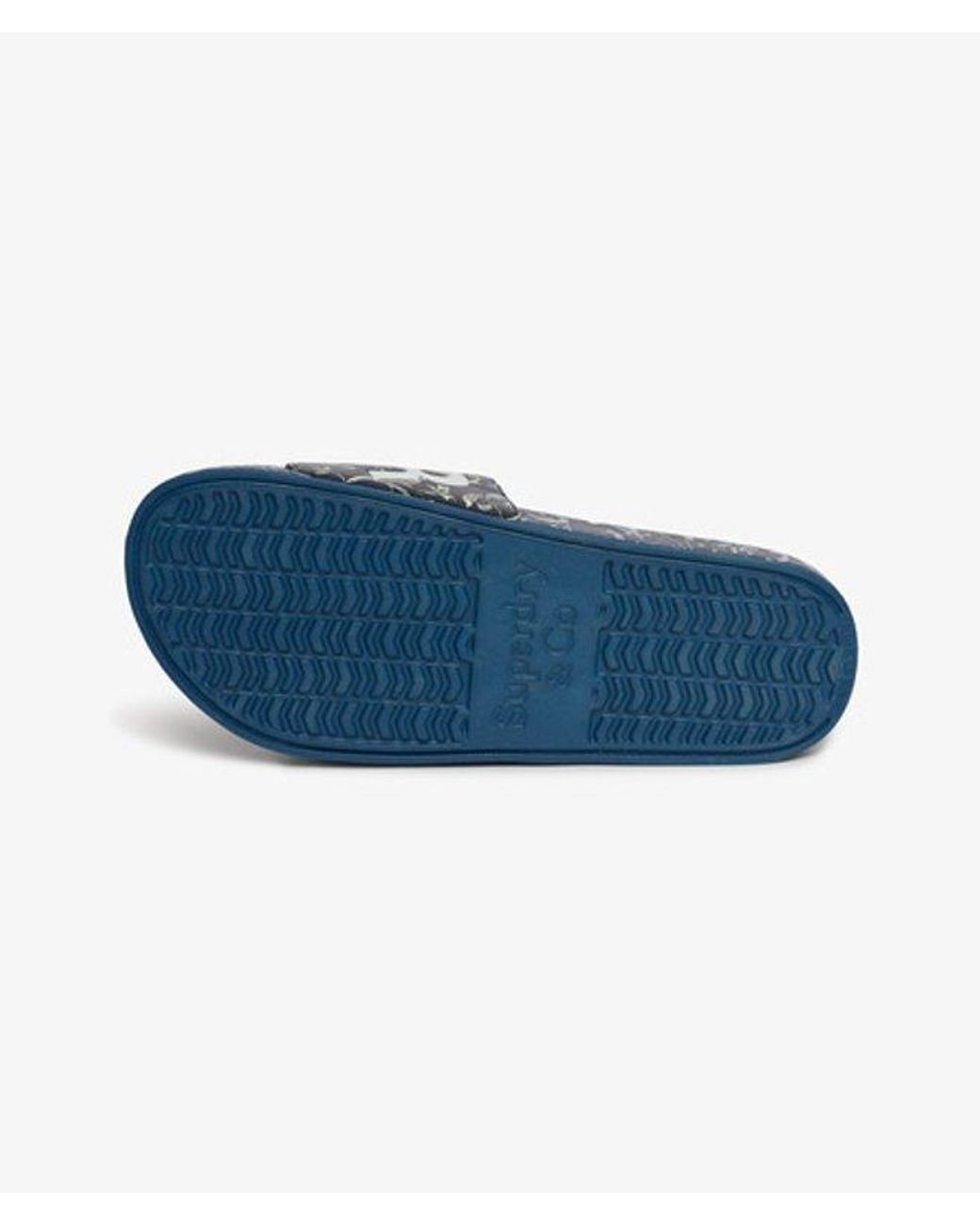 Superdry Blue & Co All Over Printed Pool Sliders