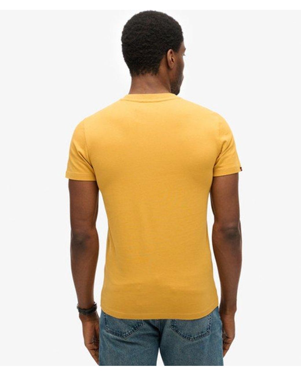 Superdry Orange Organic Cotton Essential Logo T-Shirt for men