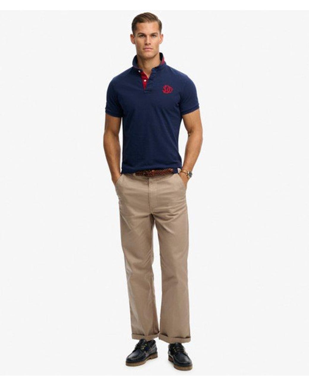 Superdry Blue & Co Pique Monogram Polo Shirt for men