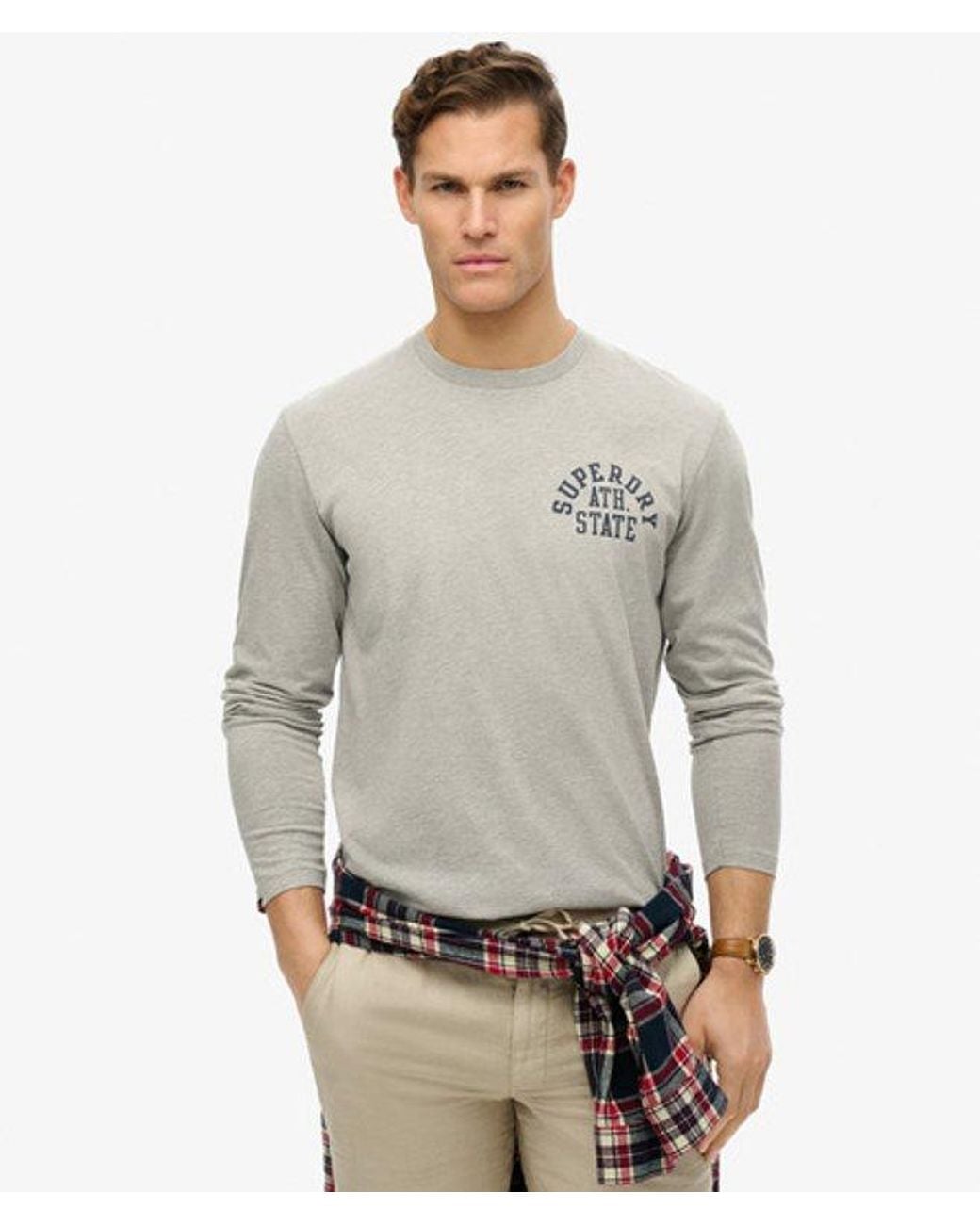 Superdry Gray & Co Athletic Essentials Long Sleeve Top for men