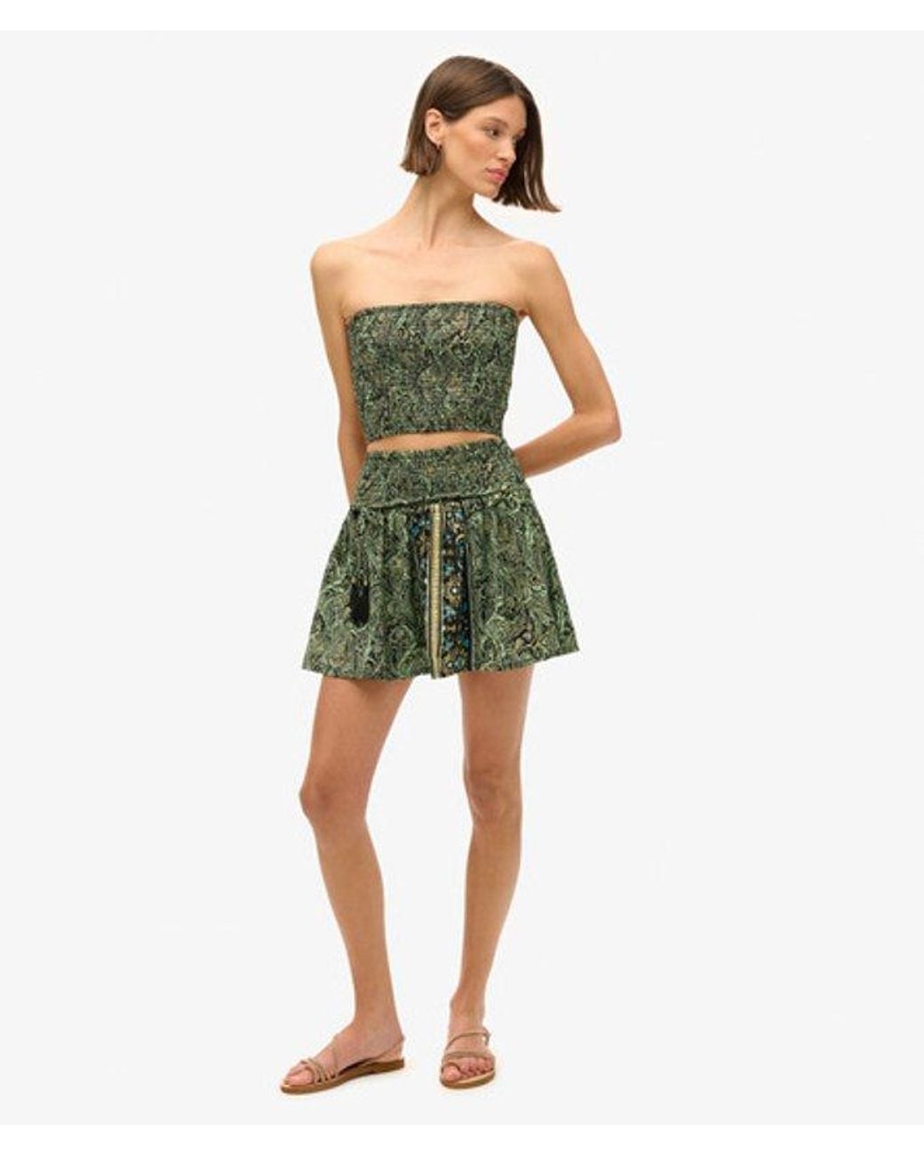 Superdry Green & Co Paisley Print Mini Skirt
