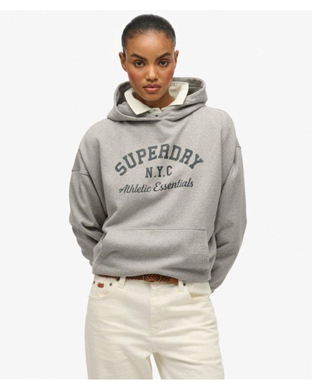 Superdry Gray & Co Athletic Essentials Relaxed Hoodie