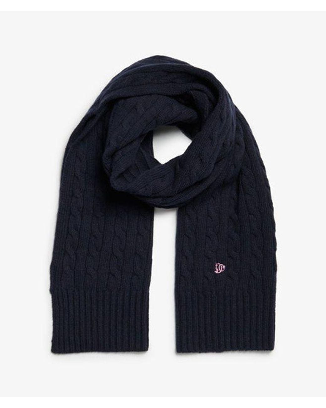 Superdry Blue & Co Premium Cable Knit Scarf