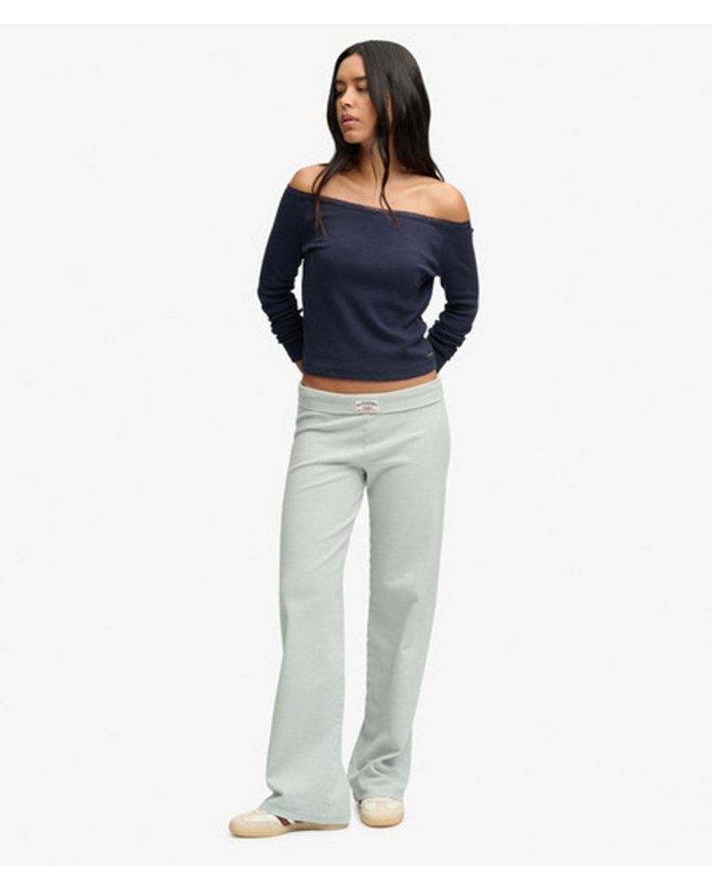 Superdry Athletic Essentials Jerseybroek Slanke Pasvorm in het Blue
