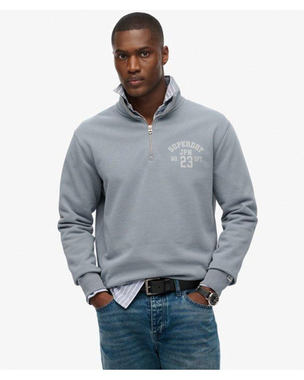 Superdry Blue & Co Athletic Essentials Half Zip Sweatshirt for men