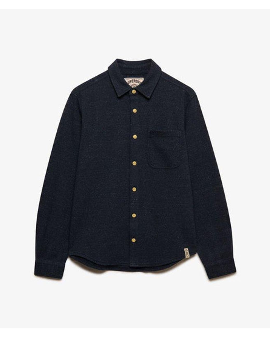 Superdry Blue & Co Twill Tweed Jersey Shirt for men