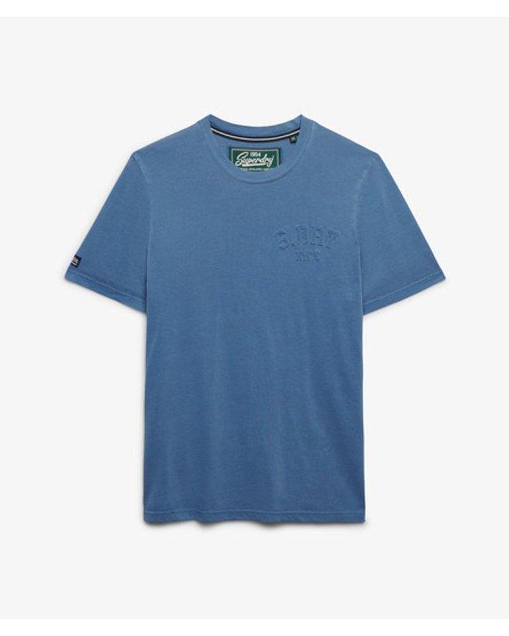 Superdry Blue & Co Athletic Embossed Relaxed T-shirt for men