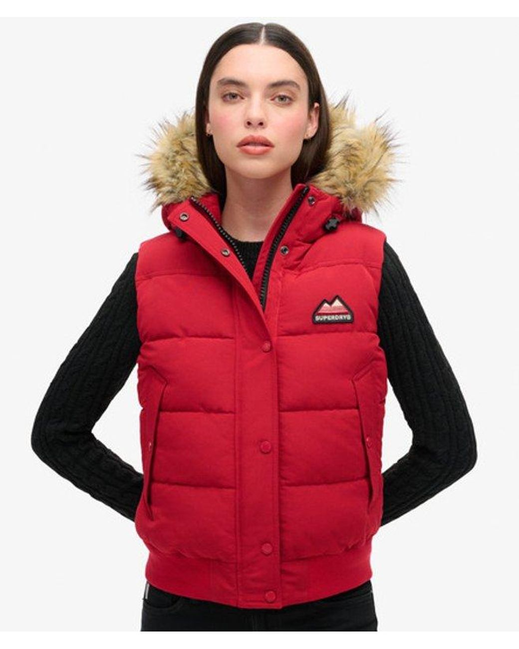 Superdry Red & Co Everest Faux Fur Gilet
