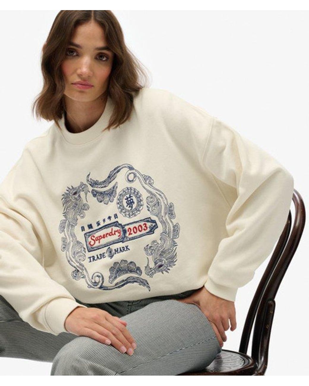 Superdry White & Co Tokyo Narrative Oversized Sweatshirt