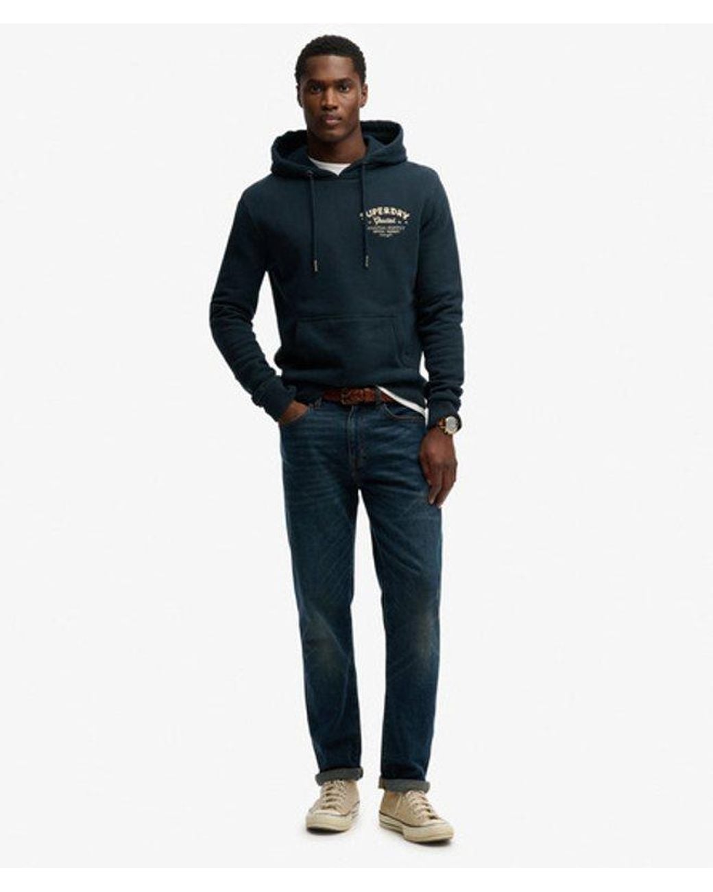Superdry Lo-fi Dockside Hoodie Met Borduursel in het Blue voor heren