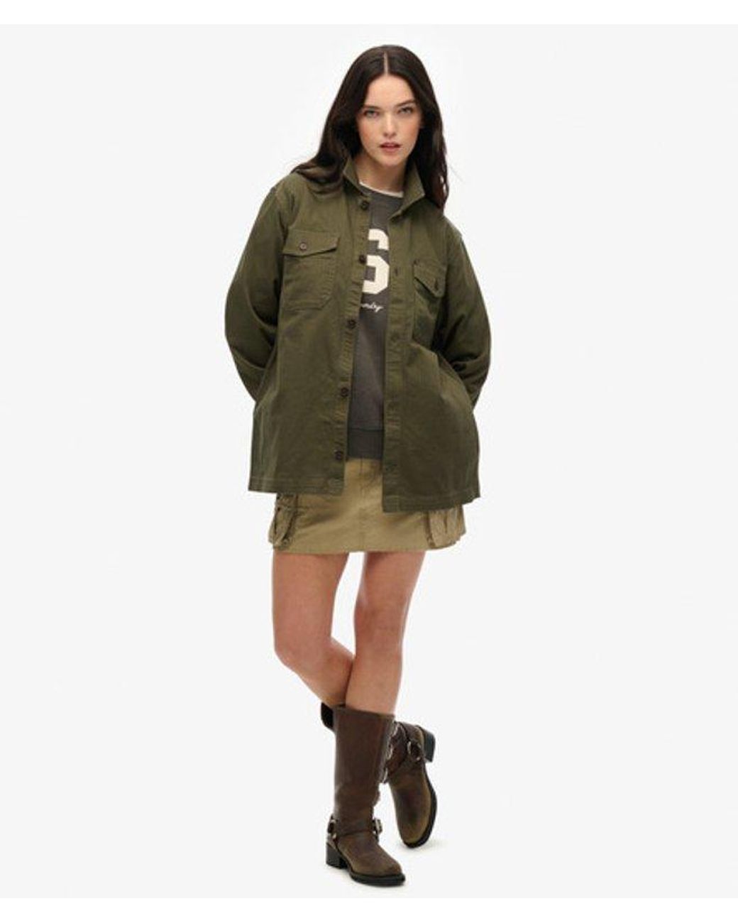 Superdry Green & Co The Merchant Store - Oversized Herringbone Shirt for men