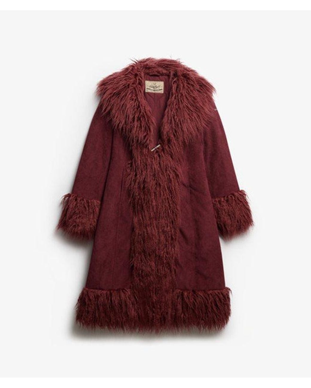 Superdry Red Long Afghan Coat