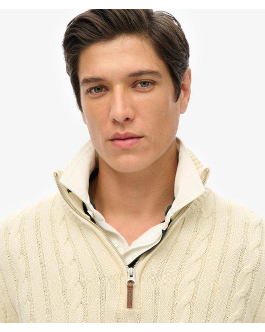 Superdry Natural & Co Organic Cotton Classic Cable Half-zip Jumper for men