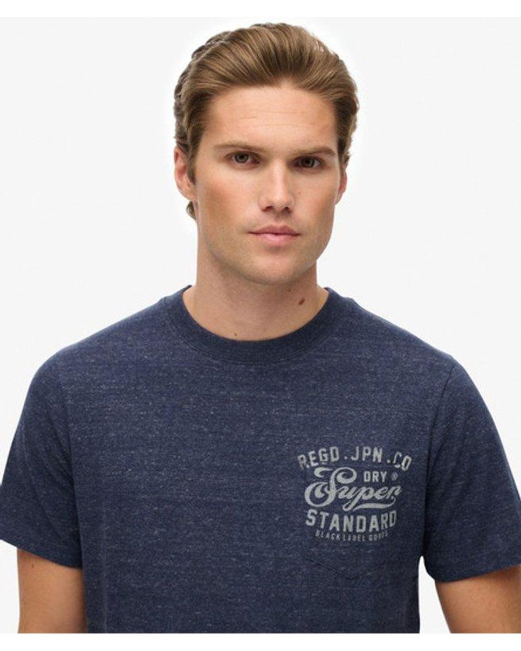 Superdry Blue Industrial Relaxed T-Shirt for men
