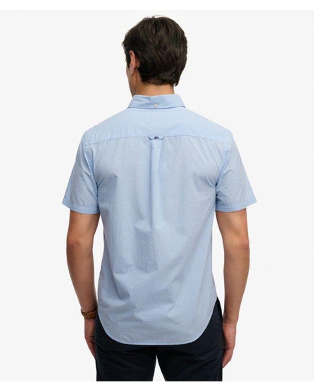Superdry Blue & Co Preppy Poplin Short Sleeve Shirt for men
