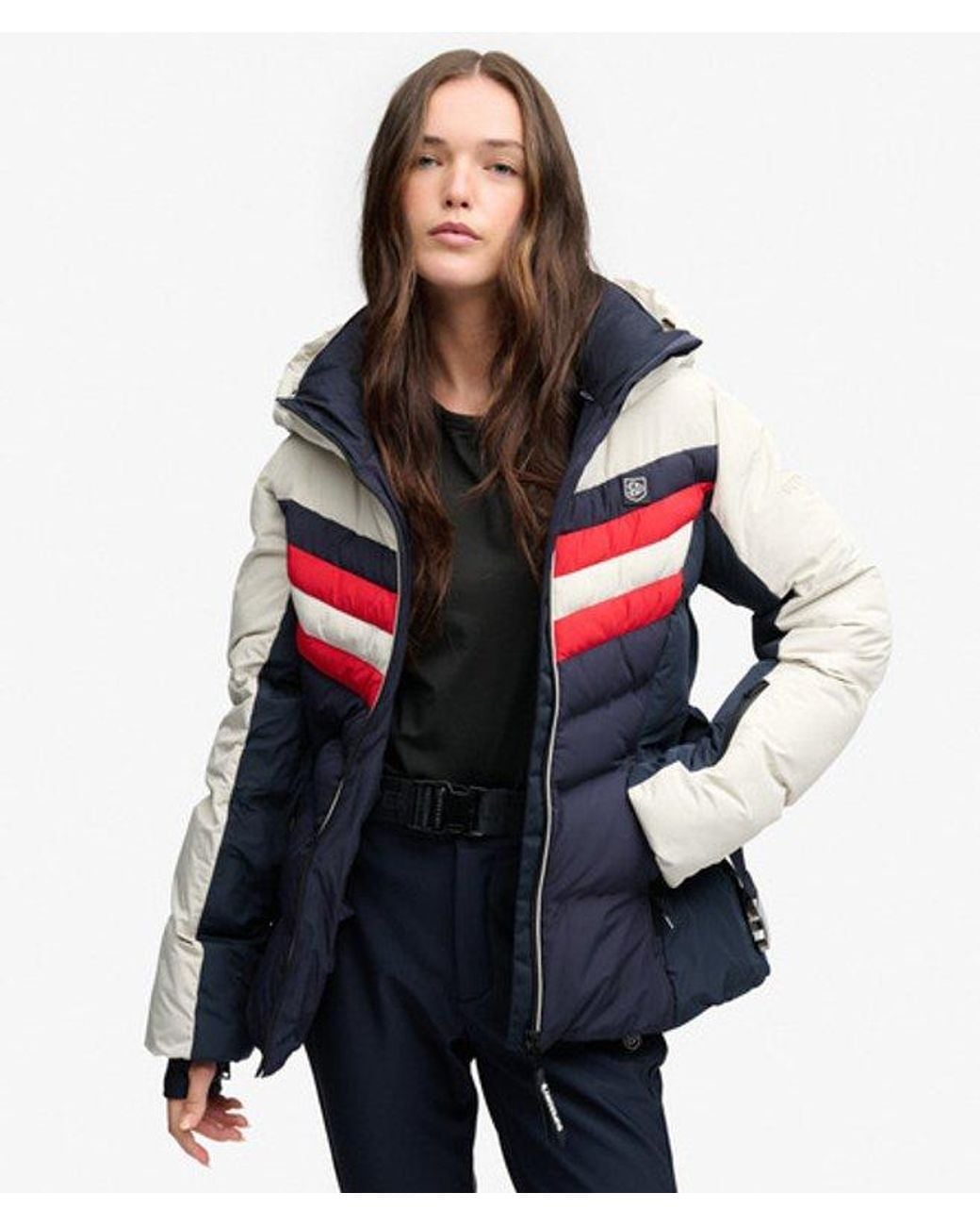 Superdry White & Co Luxe Chevron Ski Padded Jacket