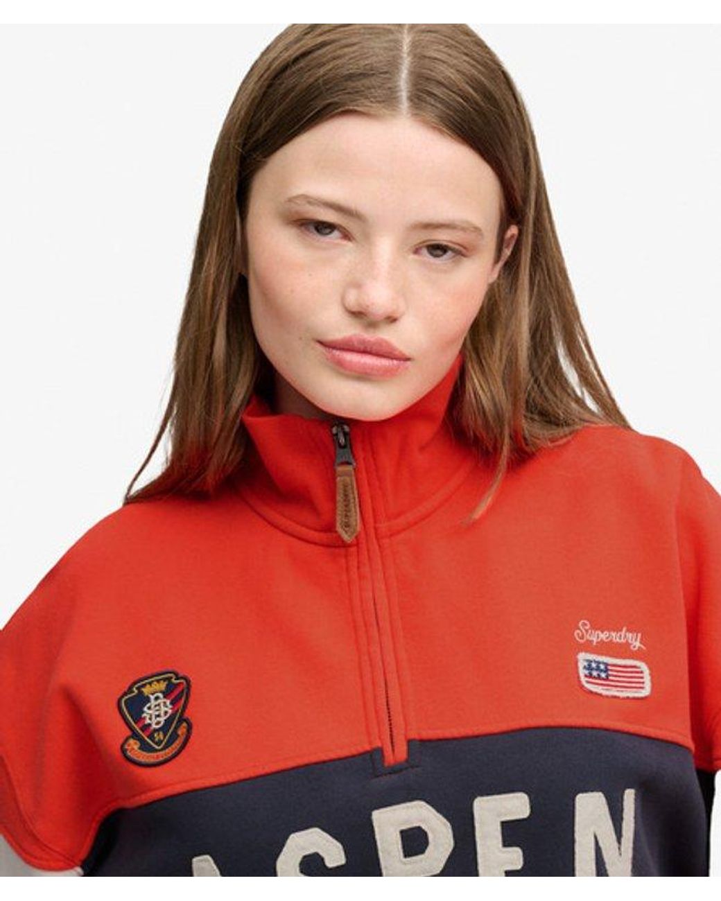 Superdry Red & Co Preppy Ski Half Zip