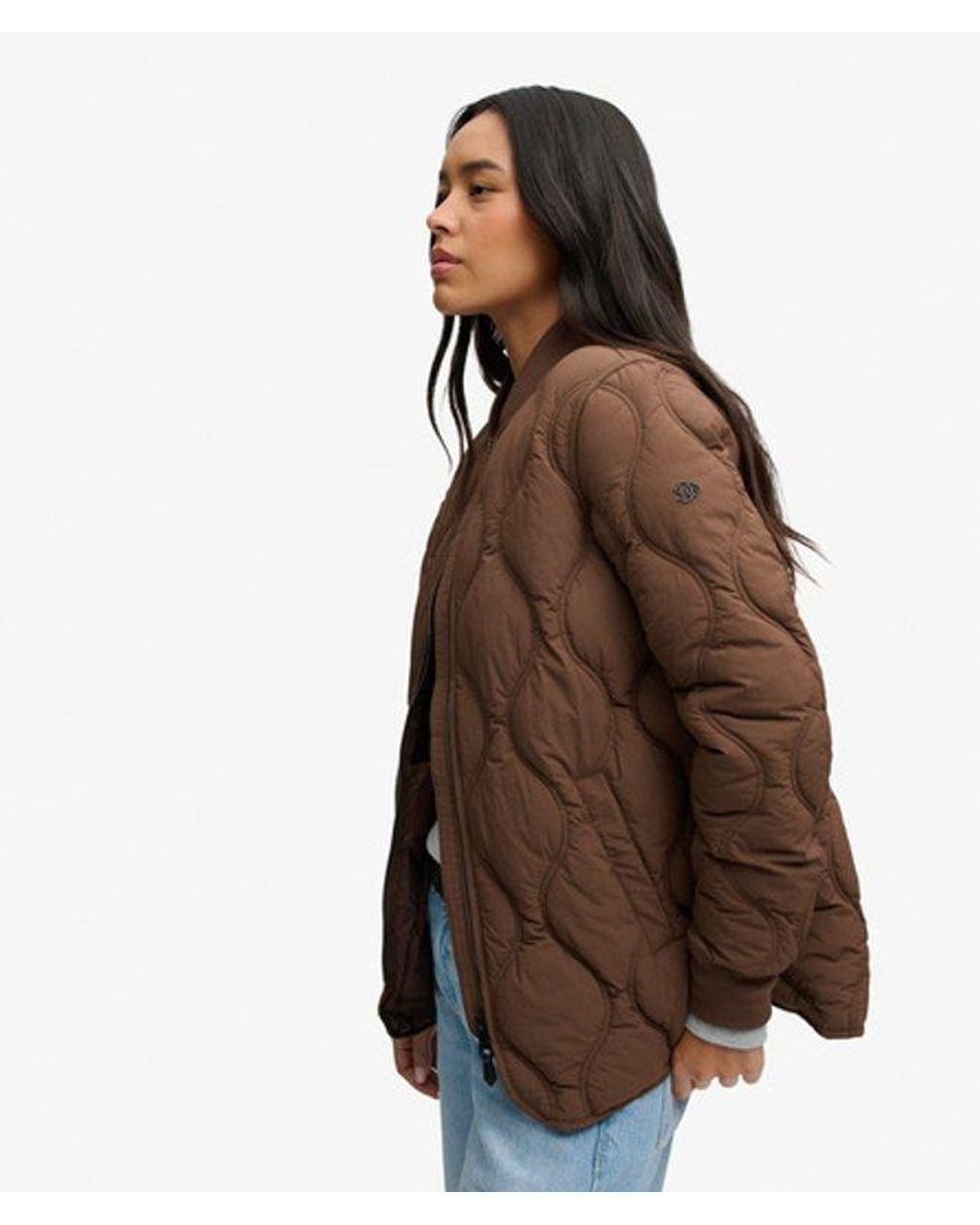 Superdry Brown Short Onion Quilt Liner Jacket