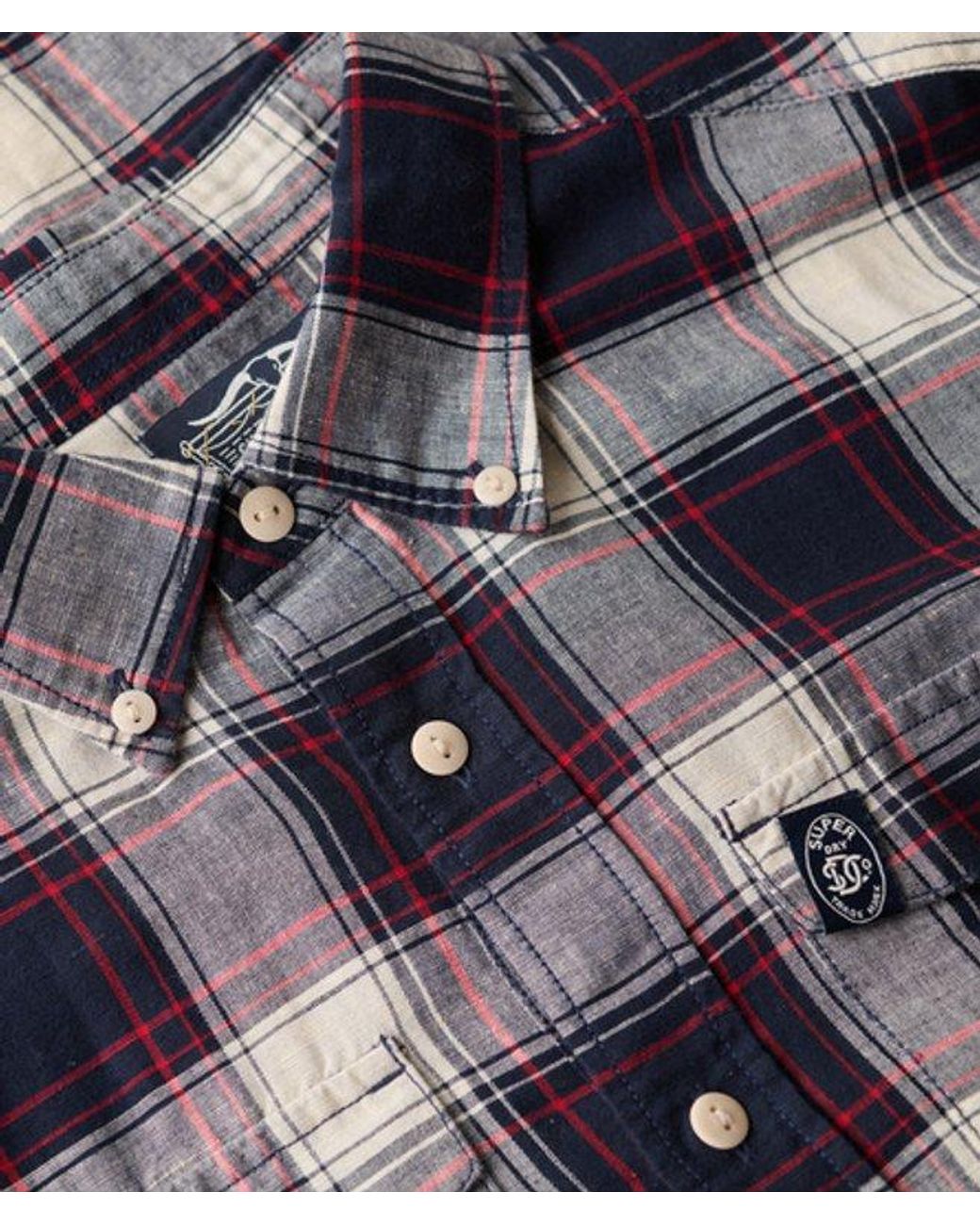Superdry Gray & Co The Merchant Store - Linen Check Shirt for men
