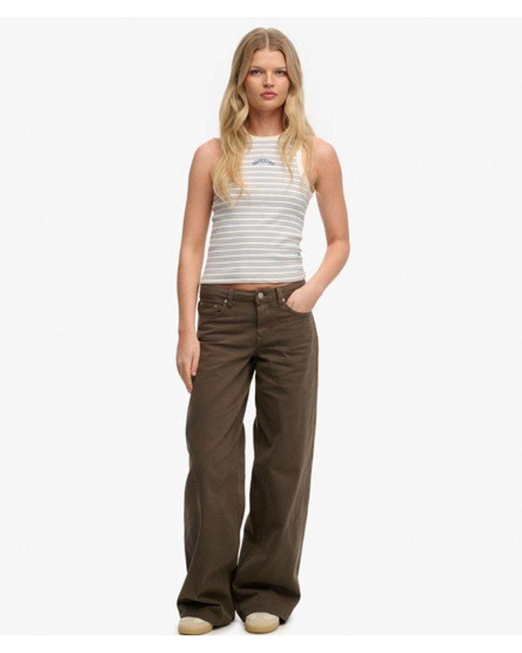 Superdry Gray & Co Essential Logo Strapless Racer Vest Top