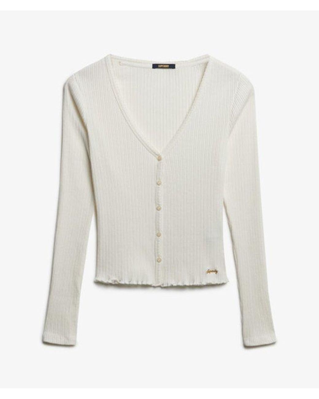 Superdry White & Co Essential Button Through Long Sleeve Top