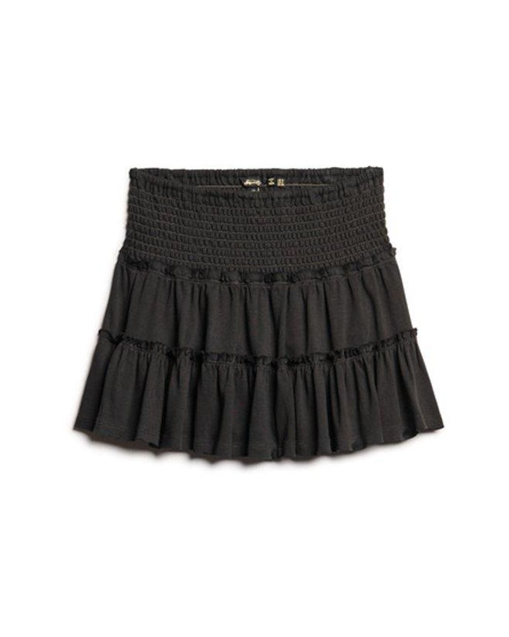 Superdry Black & Co Tiered Jersey Mini Skirt